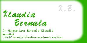 klaudia bernula business card